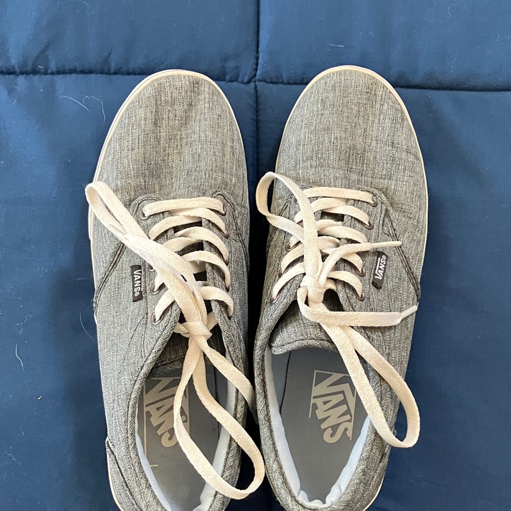 Vans Women's Gray Canvas Lace-Up Sneakers